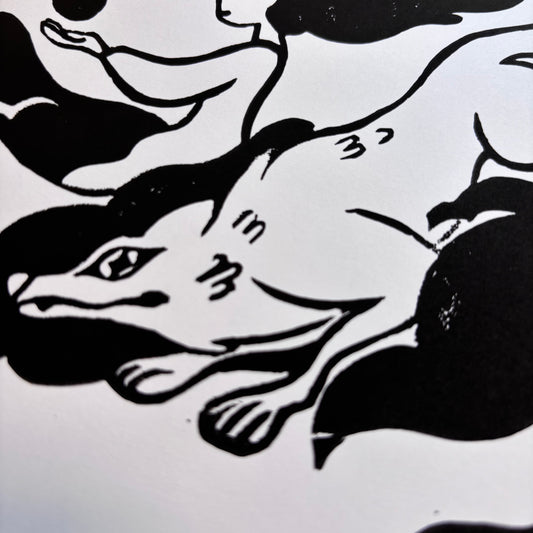 Dog Conjurer (lino print)