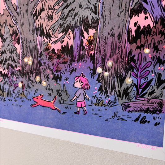 Risograph Print - Forest Walk