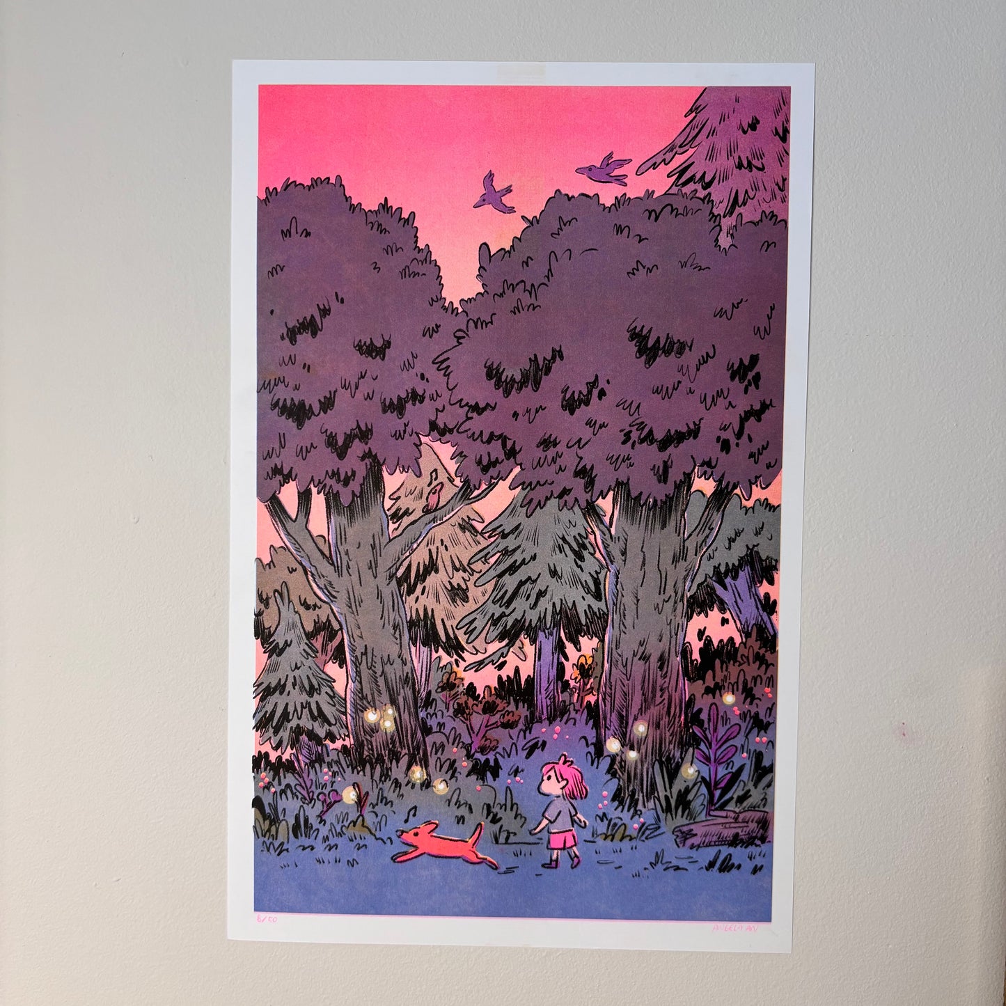 Risograph Print - Forest Walk