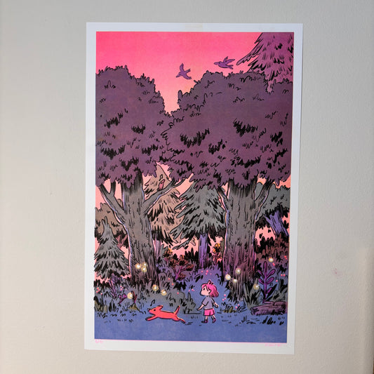 Risograph Print - Forest Walk